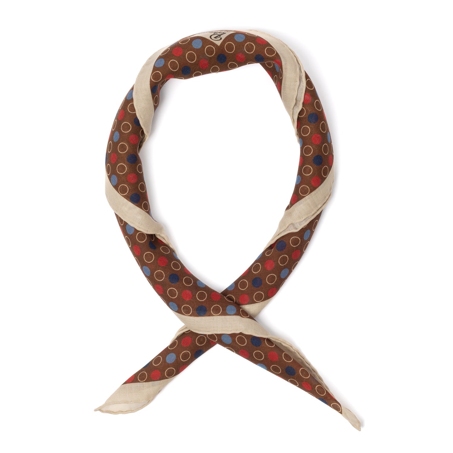 Bandana "Palline e Cerchi" made from Wool & Silk - hand-rolled